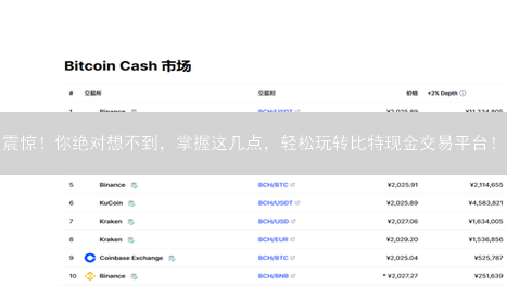 震惊！你绝对想不到，掌握这几点，轻松玩转比特现金交易平台！